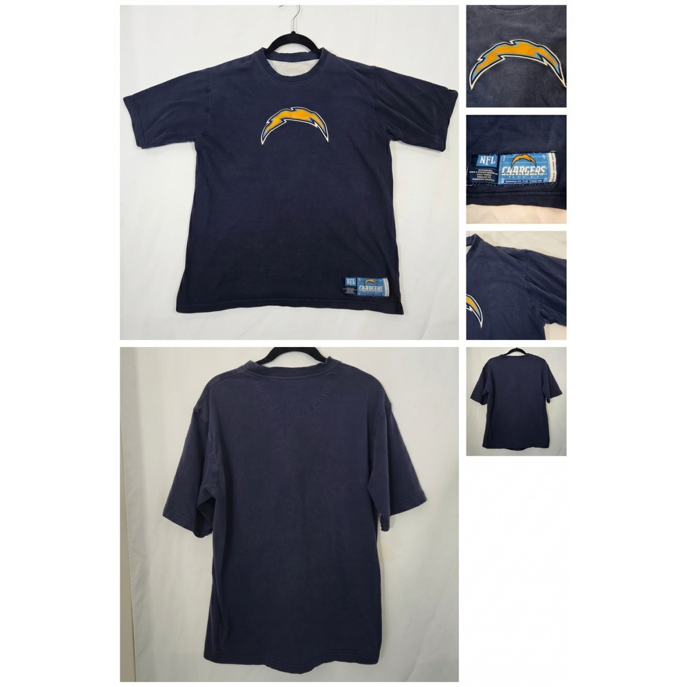 Vintage San Diego Chargers Shirt‎ Center Logo NFL Navy Blue Faded Thrashed USA L